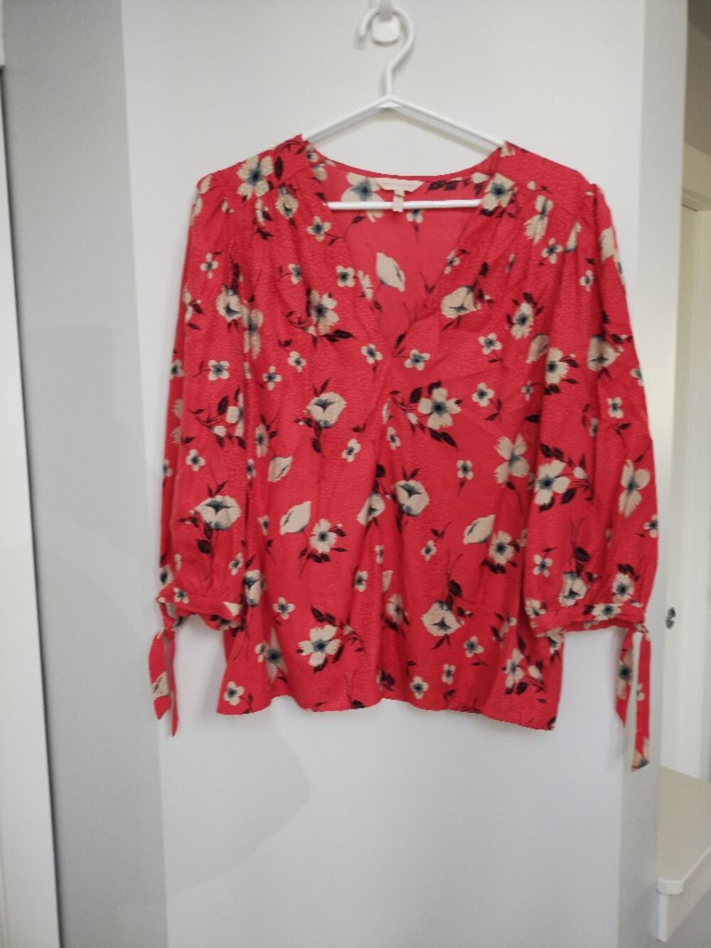 Rebecca Taylor silk blend 3/4 sleeve v-neck tunic